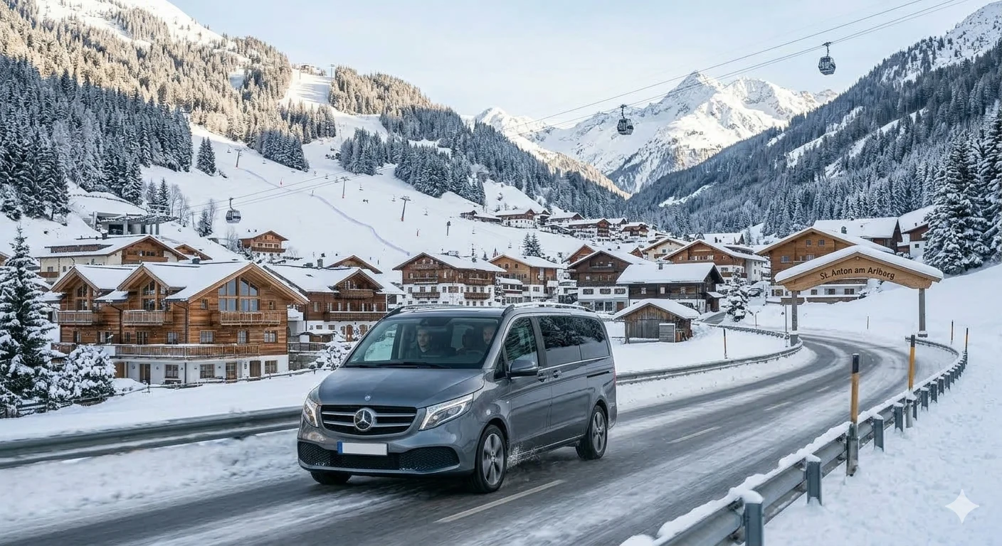 Innsbruck Airport to St Anton transfer luxury vehicle in Alps
